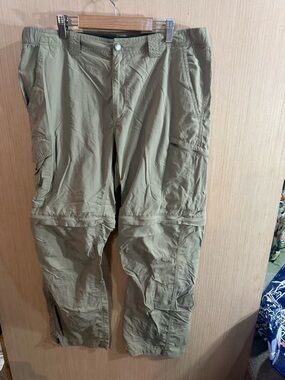 Men's Columbia Omni Shade Convertible Cargo Pants - Khaki Size 36